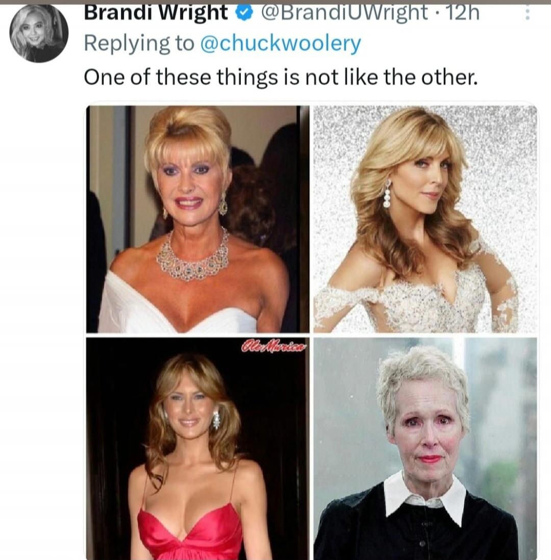 Brandi Wright @BrandiUWright 12h Replying to @chuckwoolery One of these things is not like the other.