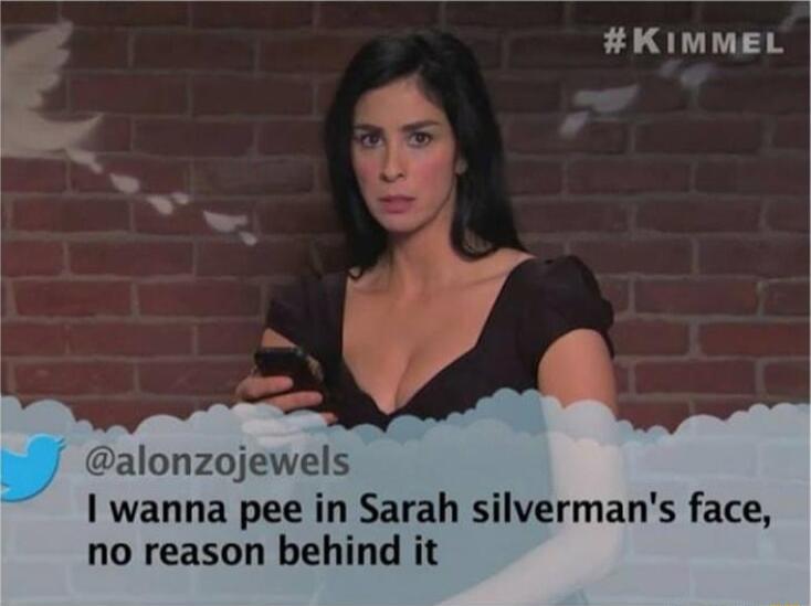 alonzojewels wanna pee in Sarah silvermans face no reason behind it