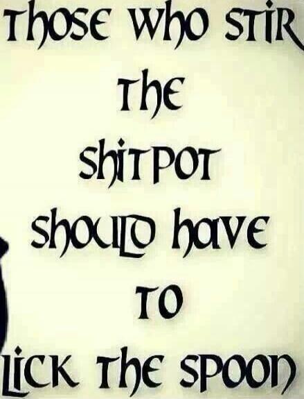 those who stir the shitpot should have to lick the spoon