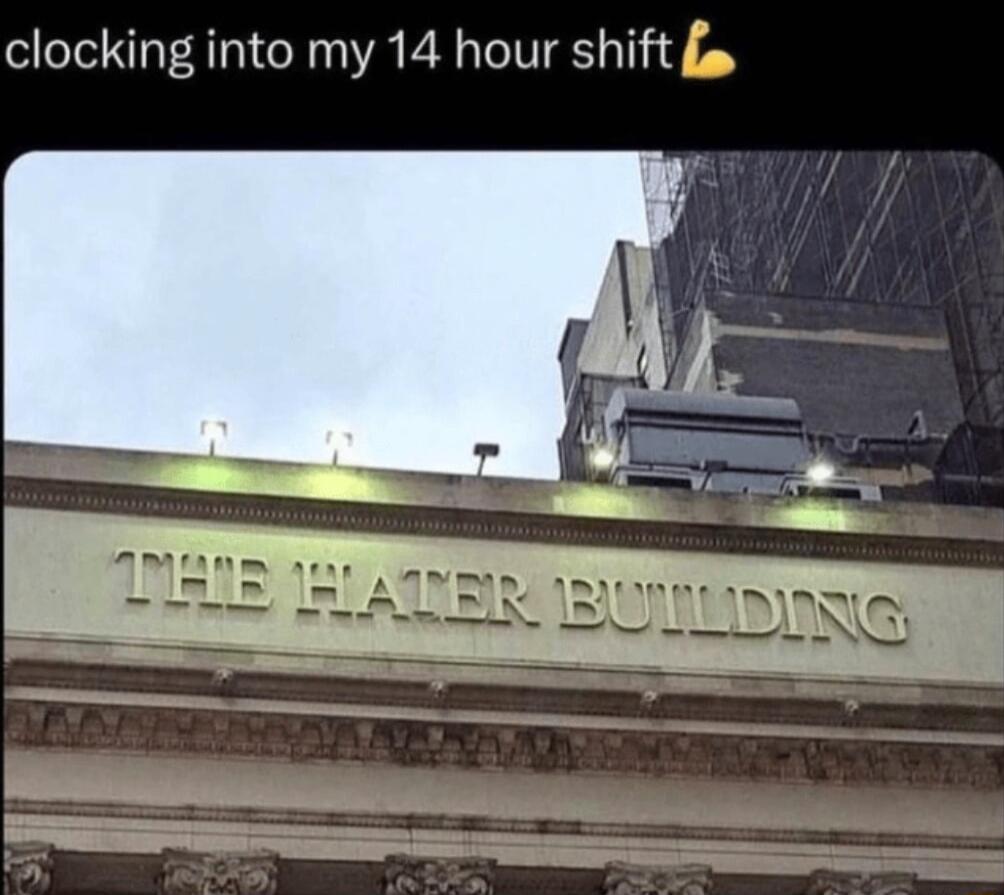 clocking into my 14 hour shift