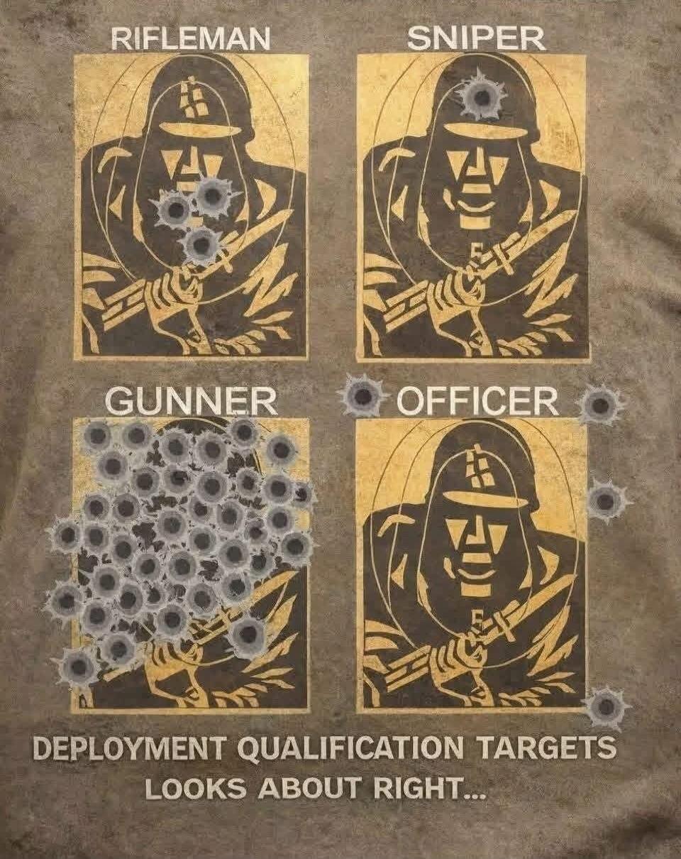 RIFLEMAN SNIPER GUNNER OFFICER DEPLOYMENT QUALIFICATION TARGETS LOOKS ABOUT RIGHT...