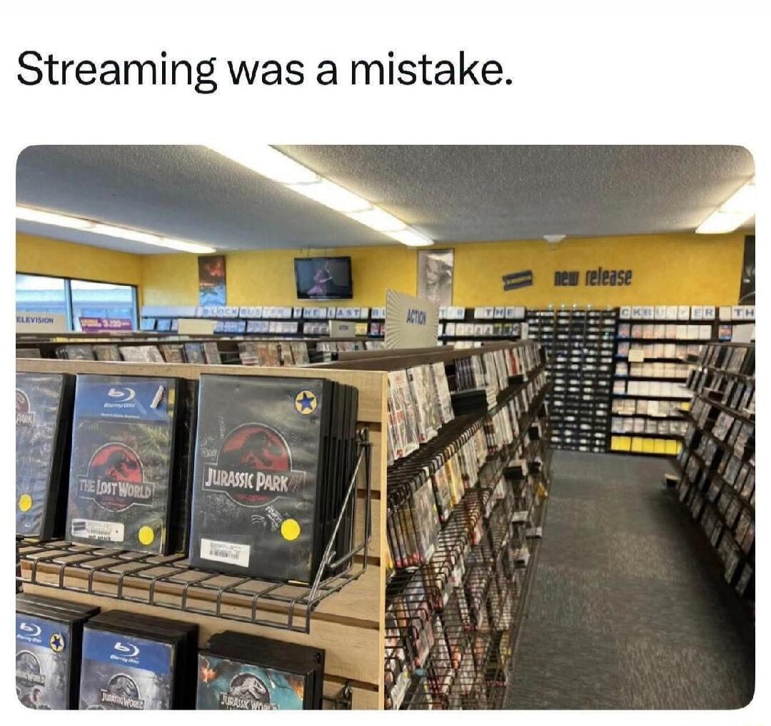 Streaming was a mistake. ELEVISION ACTION new release JURASSIC PARK THE LOST WORLD