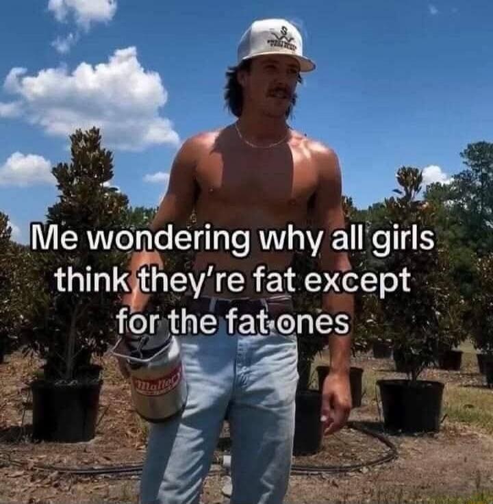 Me wondering why all girls think they're fat except for the fat ones