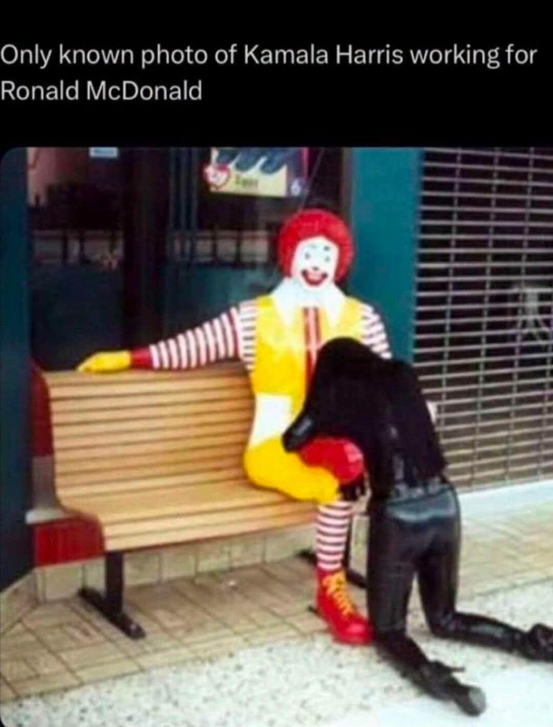 Only known photo of Kamala Harris working for Ronald McDonald