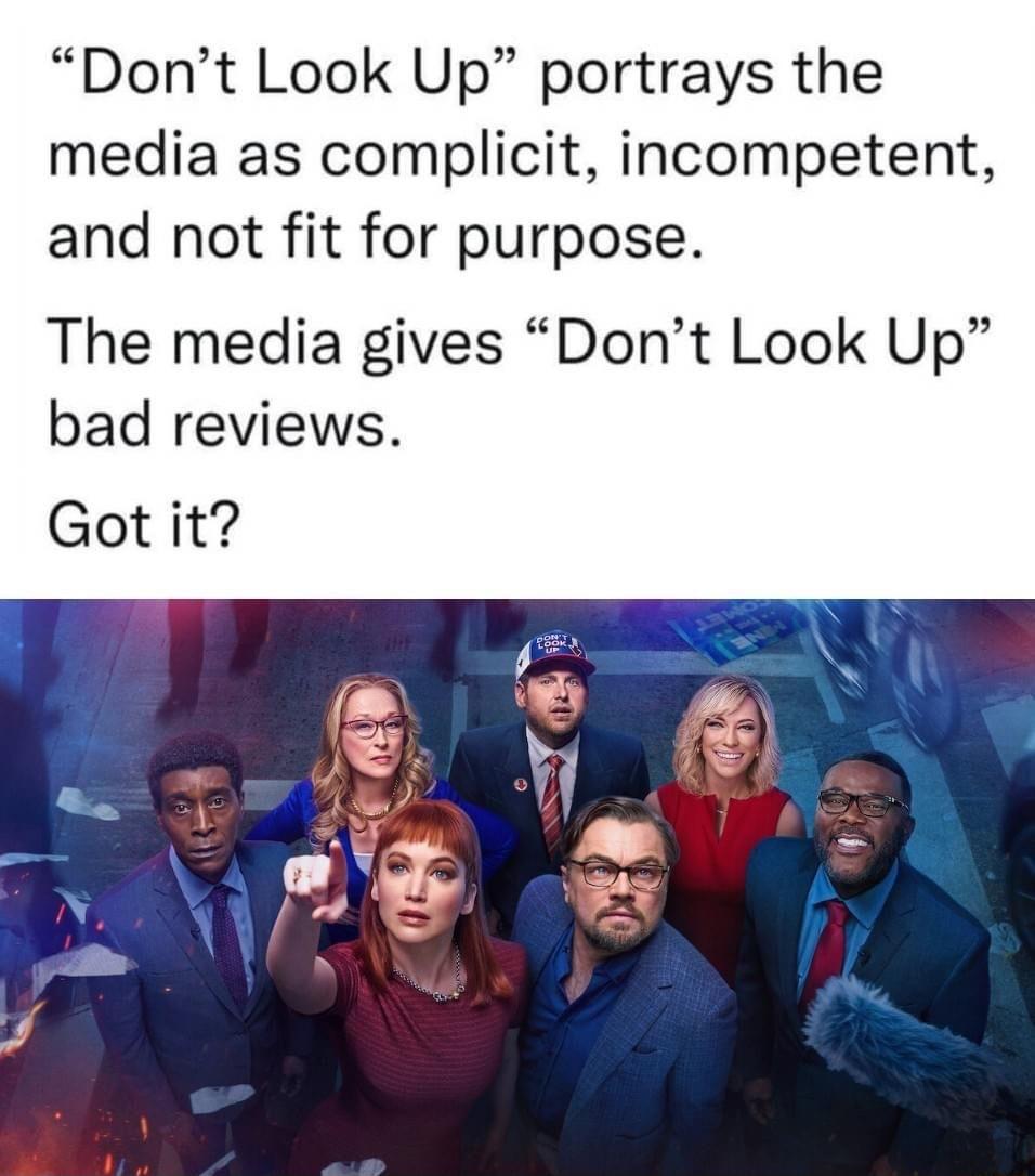 Dont Look Up portrays the media as complicit incompetent and not fit for purpose The media gives Dont Look Up bad reviews