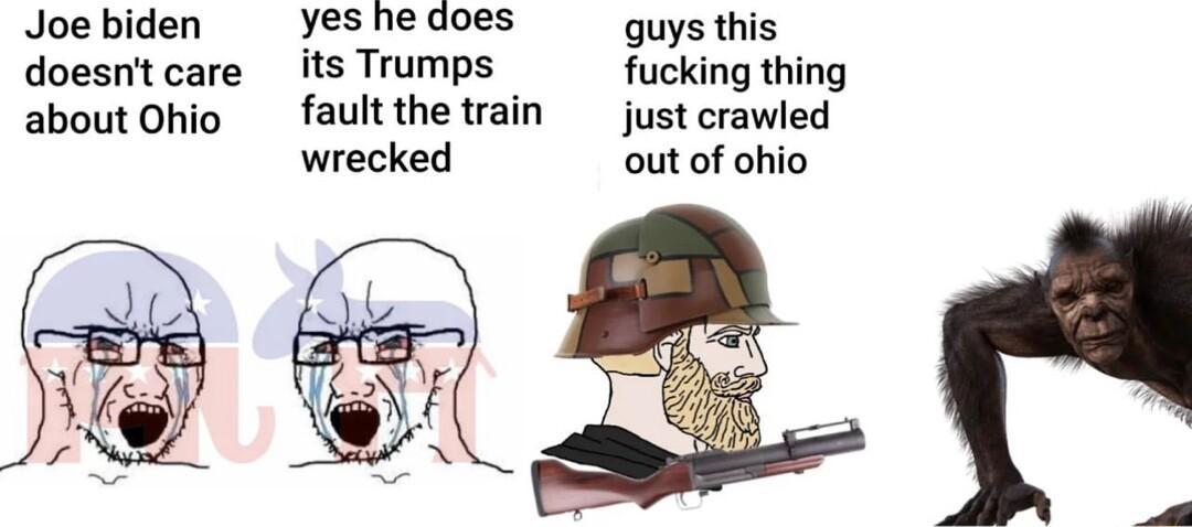 Joebiden yeshedoes guys this doesntcare its Trumps fucking thing about Ohio faultthetrain just crawled wrecked out of ohio