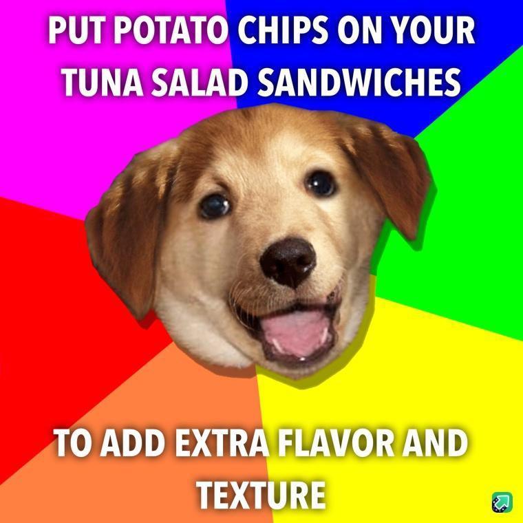 PUT POTATO CHIPS ON YOUR TUNA SALAD SANDWICHES N DDA QEEN AV o0D TEXTURE 2