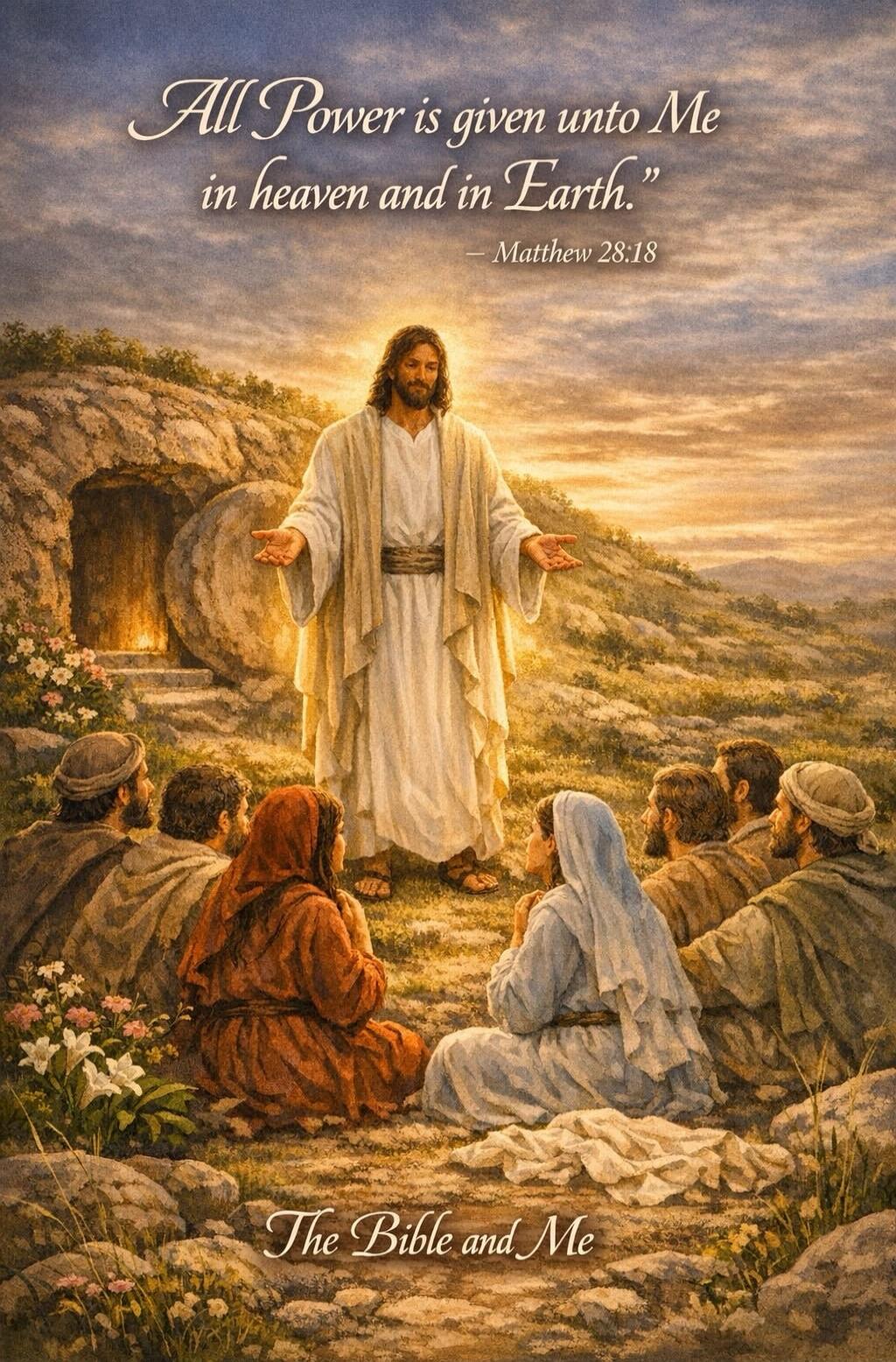 All Power is given unto Me in heaven and in Earth. Matthew 28:18. The Bible and Me.