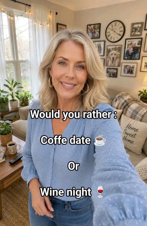 Would you rather: Coffe date ☕ Or Wine night 🍷