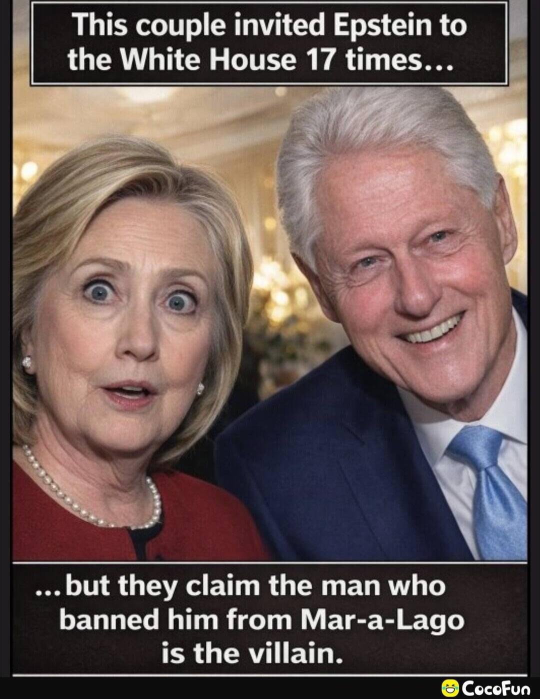 This couple invited Epstein to the White House 17 times... but they claim the man who banned him from Mar-a-Lago is the villain.