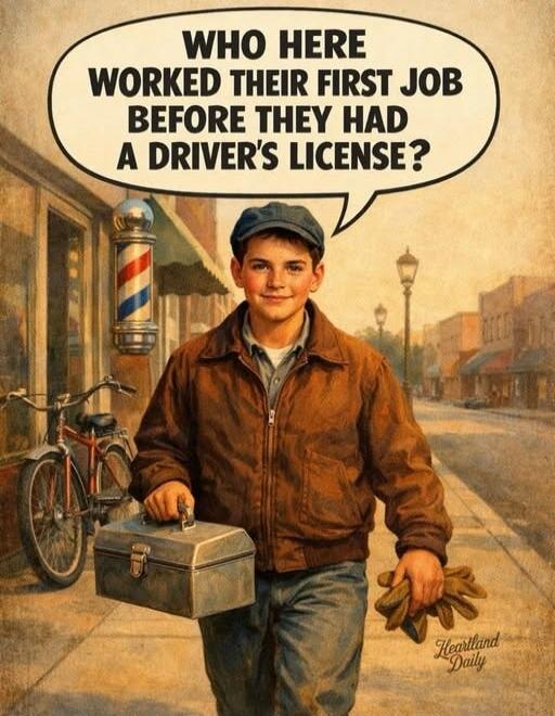 WHO HERE WORKED THEIR FIRST JOB BEFORE THEY HAD A DRIVER'S LICENSE?