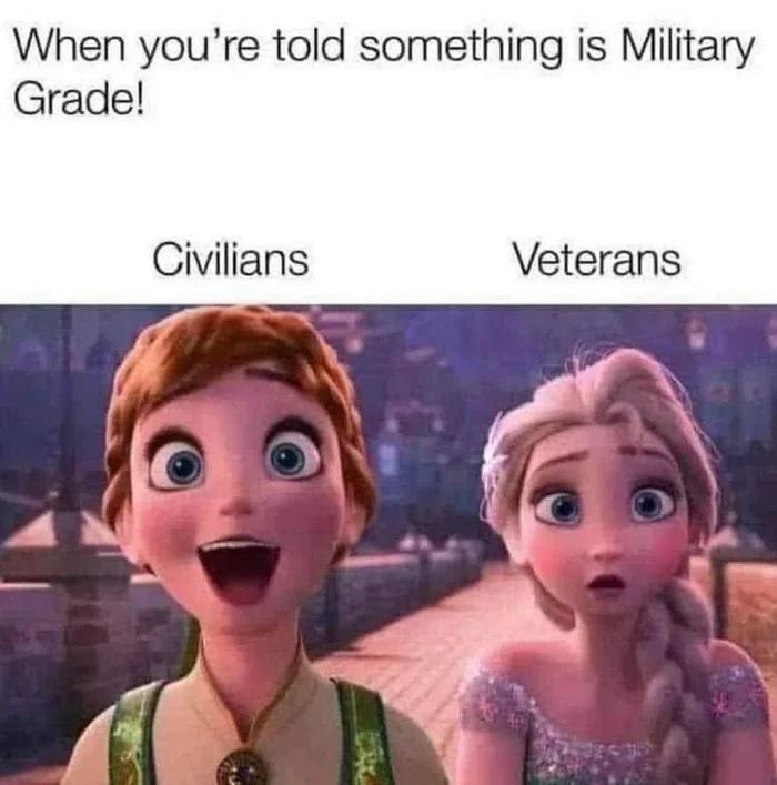 When youre told something is Military Grade Civilians Veterans