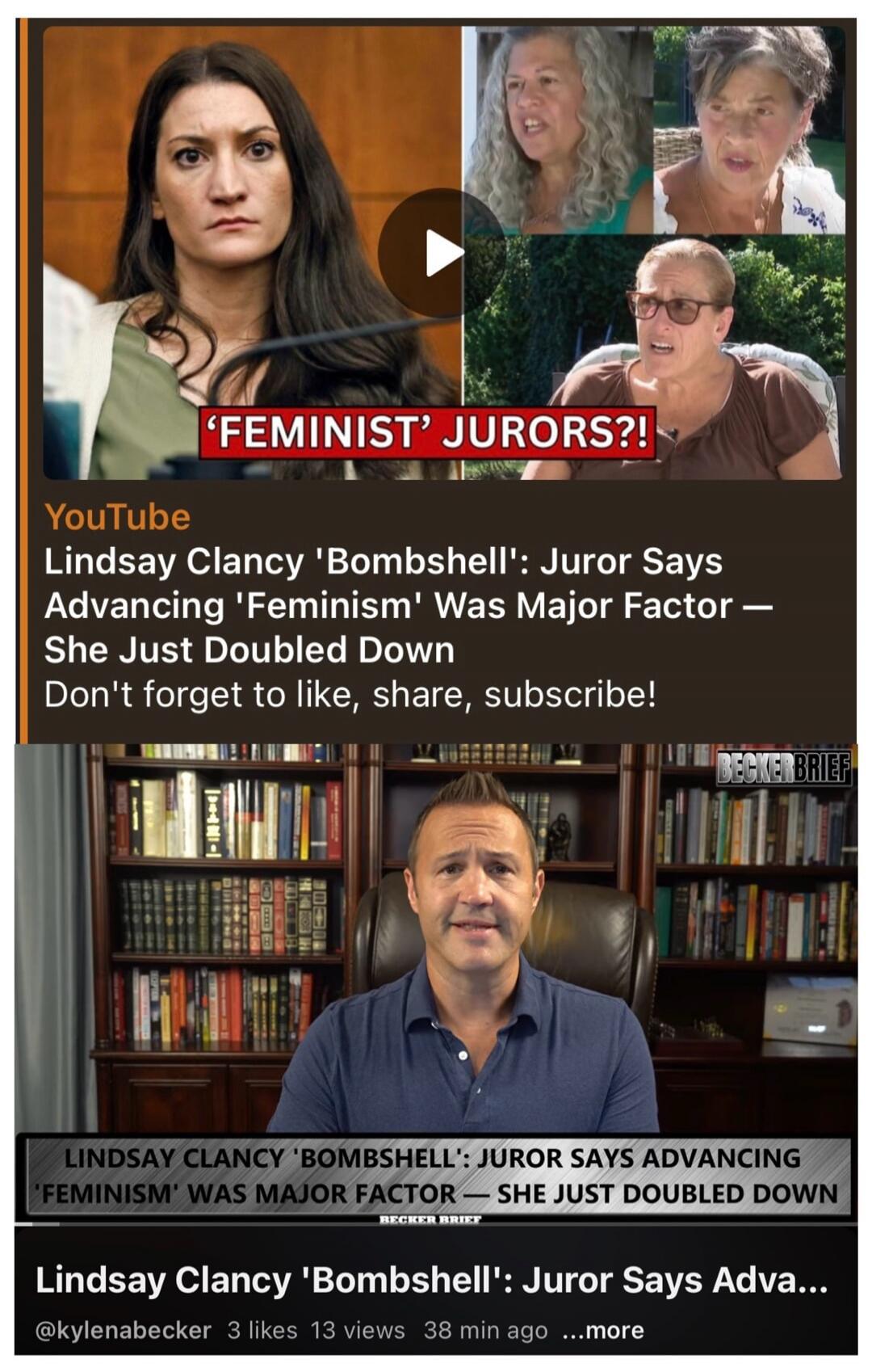 Feminist jurors?! Lindsay Clancy 'Bombshell': Juror says advancing 'feminism' was major factor — she just doubled down. Don't forget to like, share, subscribe! Becker Brief.