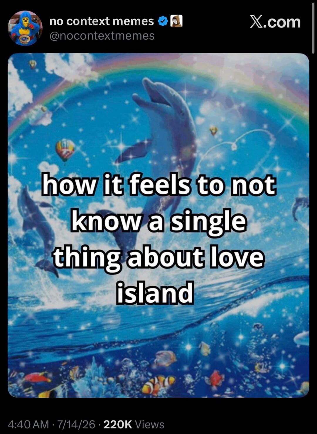 how it feels to not know a single thing about love island