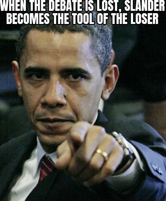 WHEN ThE DEBATEIS LOST SLANDER BECOMES THE TUDIHDF THE LOSER Fre