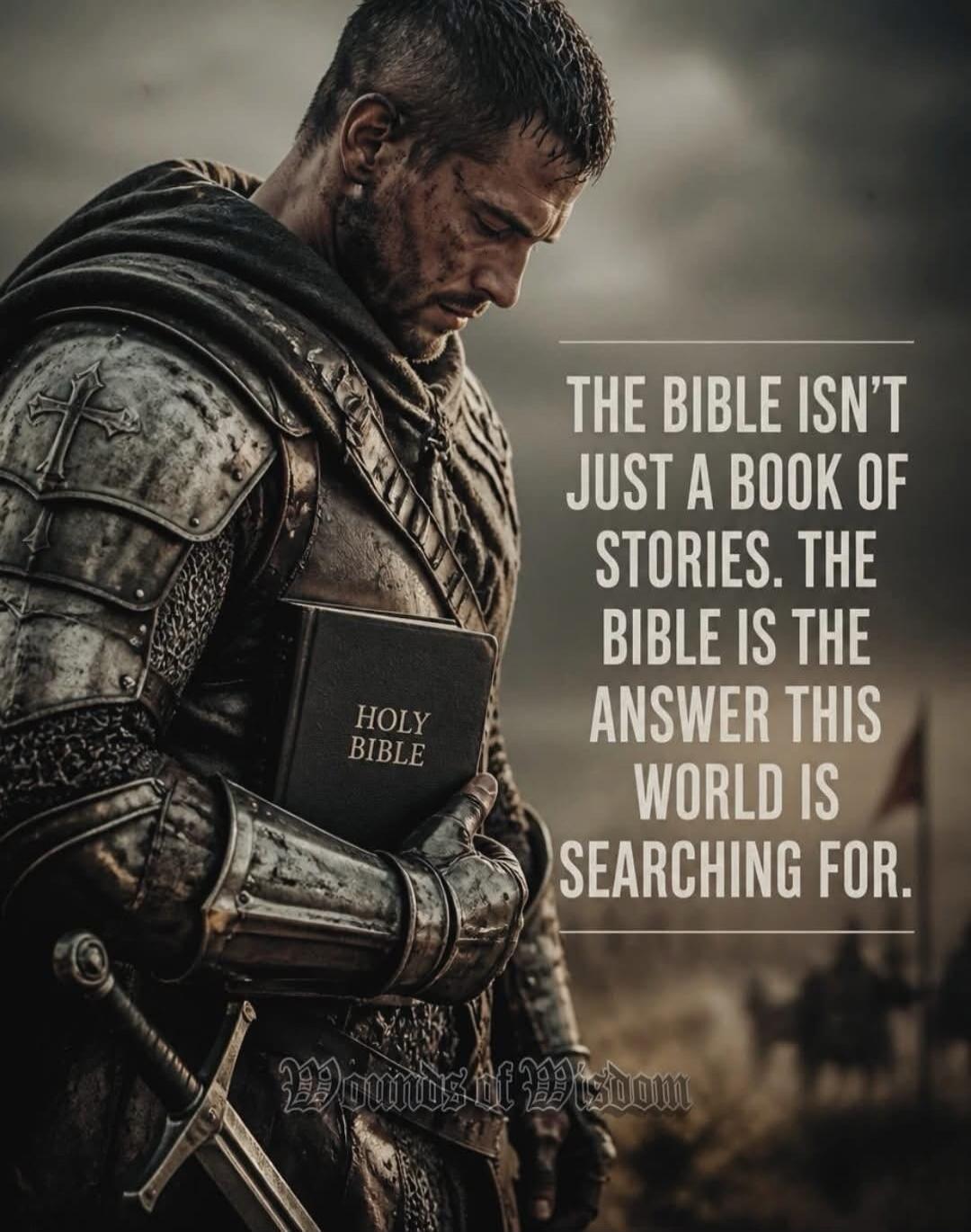 THE BIBLE ISN'T JUST A BOOK OF STORIES. THE BIBLE IS THE ANSWER THIS WORLD IS SEARCHING FOR. HOLY BIBLE. Wounds of Wisdom.