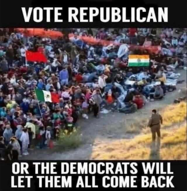 VOTE REPUBLICAN OR THE DEMOCRATS WILL LET THEM ALL COME BACK
