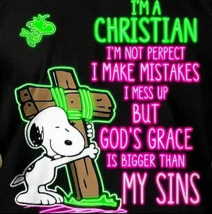 I'M A CHRISTIAN I'M NOT PERFECT I MAKE MISTAKES I MESS UP BUT GOD'S GRACE IS BIGGER THAN MY SINS