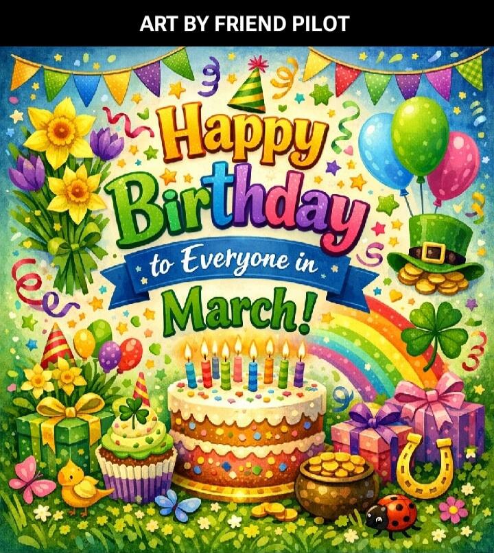 ART BY FRIEND PILOT Happy Birthday to Everyone in March!