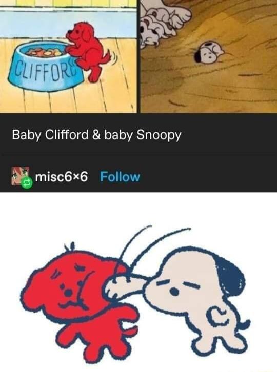 Baby Clifford baby Snoopy misc6x6