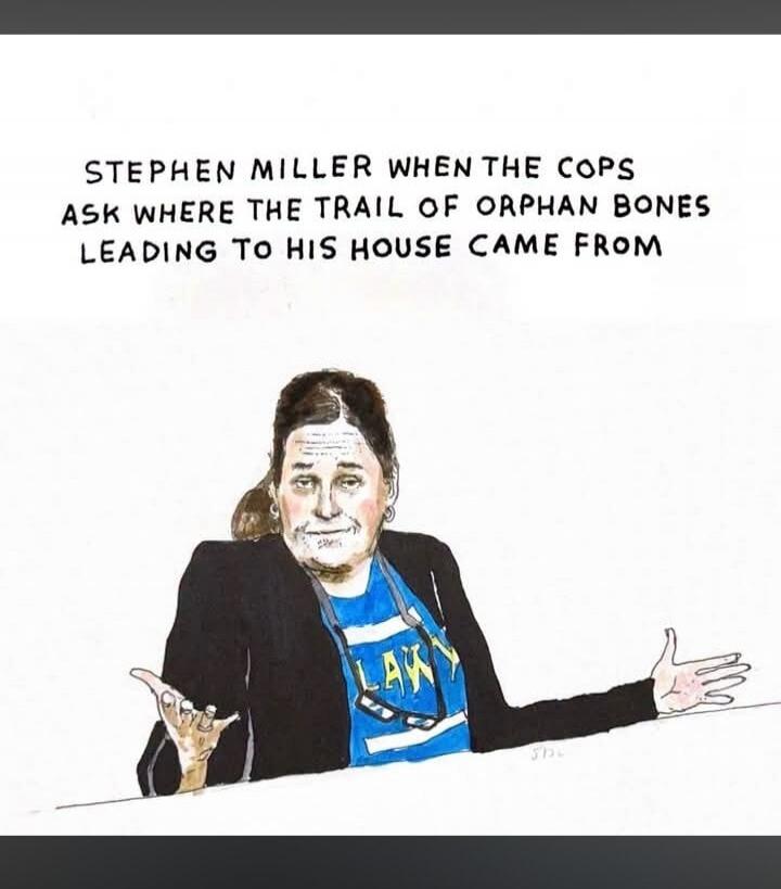 STEPHEN MILLER WHEN THE COPS ASK WHERE THE TRAIL OF ORPHAN BONES LEADING TO HIS HOUSE CAME FROM