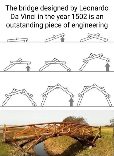 The bridge designed by Leonardo Da Vinci in the year 1502 is an outstanding piece of engineering