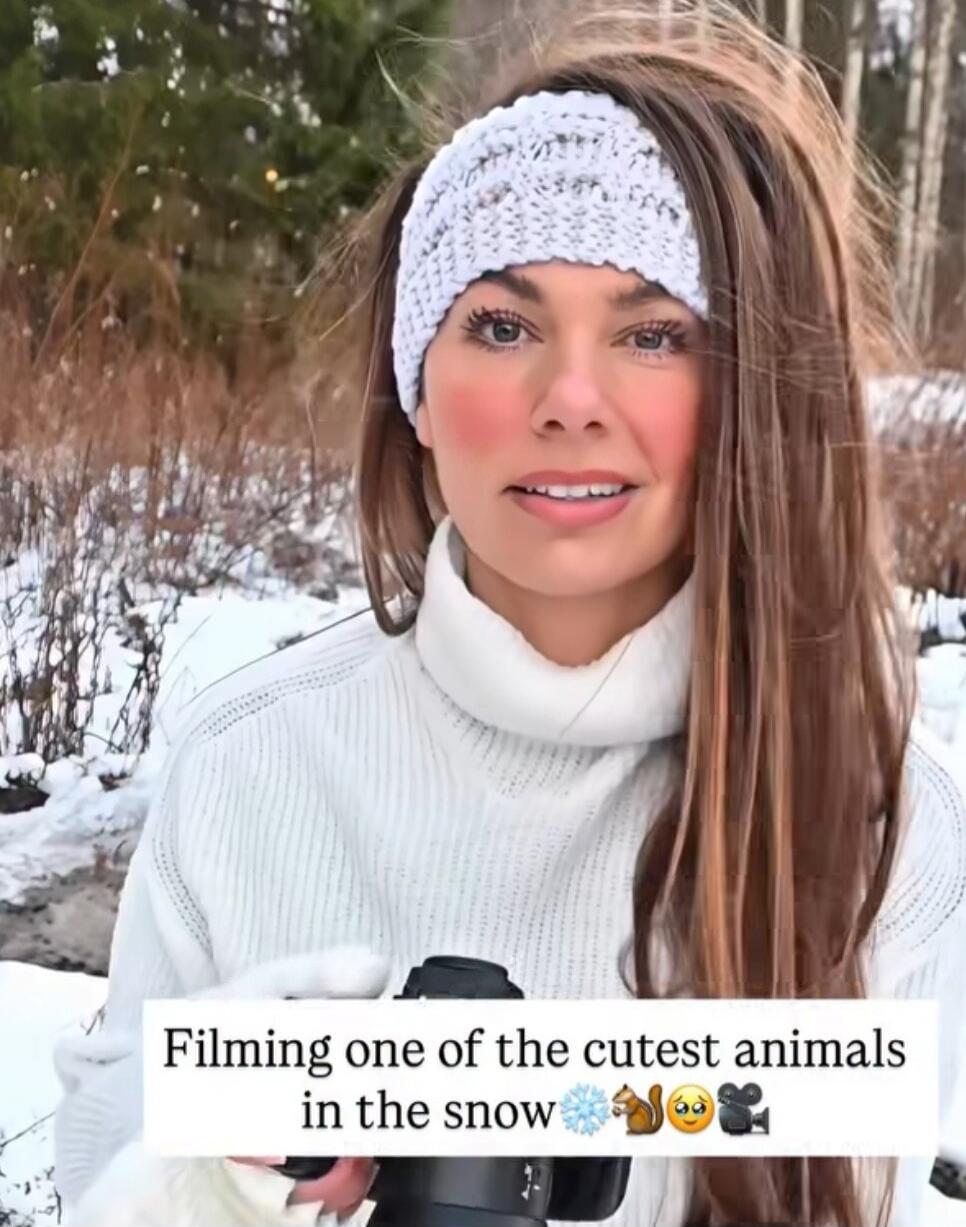 Filming one of the cutest animals in the snow