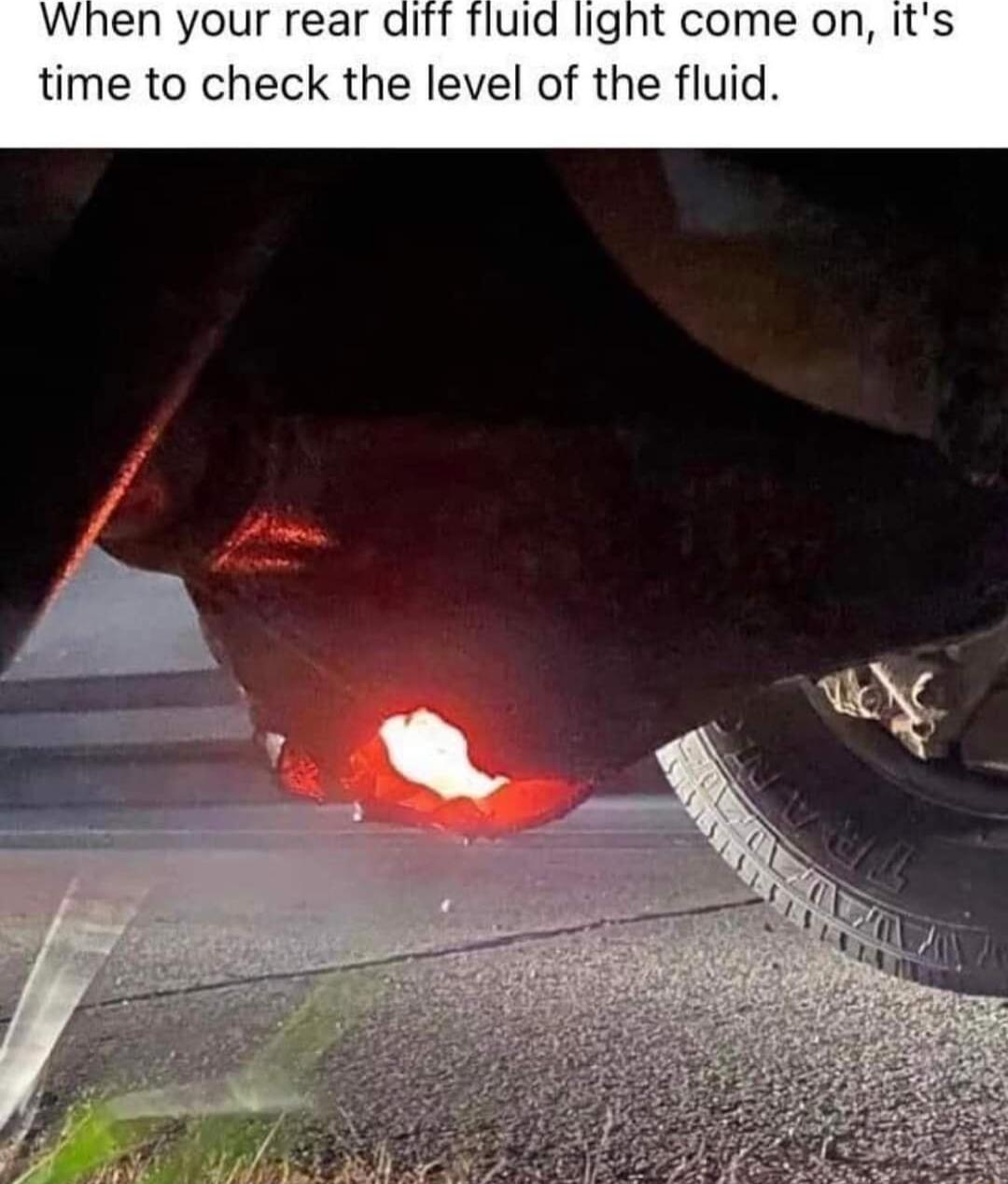 When your real uid light come on It time to check the level of the fluid