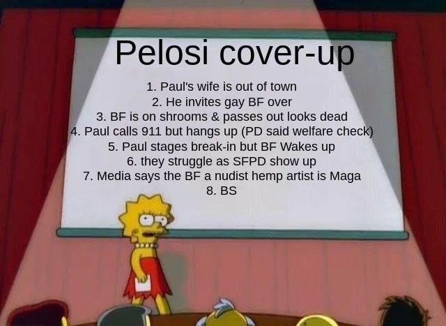 1 Paurs wite s out of tow 3 Inves gay BF over 38 5 on shrooms passes out ooks dead Paulcal 911 but angs up PD said wellare check 5 Paul stages break in but BF Wakes up 3 they sruggle as SFPD Show Up 7 Media says the B a nudst hemp aris s Maga 58S