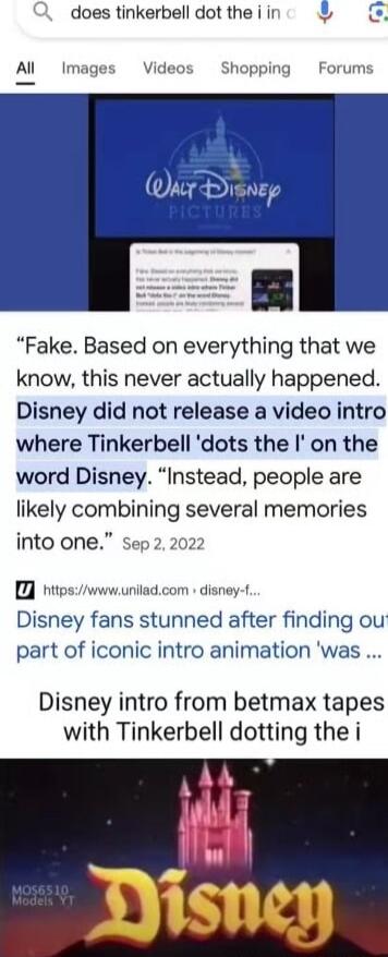 does tinkerbell dot theiin Al Images Videos Shopping Forums Fake Based on everything that we know this never actually happened Disney did not release a video intro where Tinkerbell dots the I on the word Disney Instead people are likely combining several memories into one sep22022 tttpswwwuniladcom disney t Disney fans stunned after finding ou part of iconic intro animation was Disney intro from b
