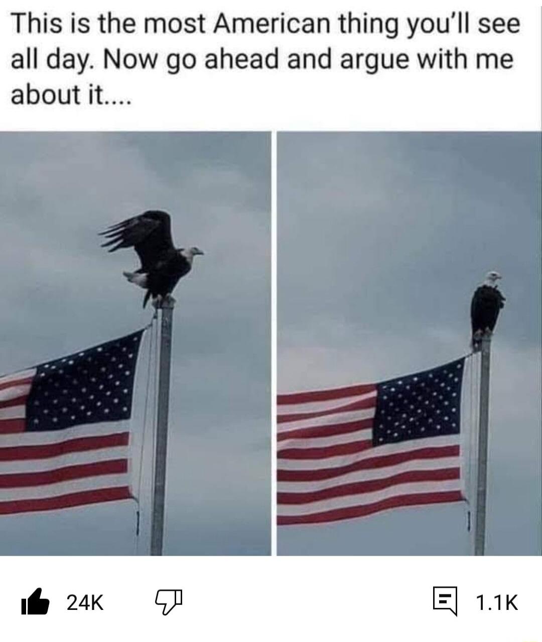 This is the most American thing youll see all day Now go ahead and argue with me about it