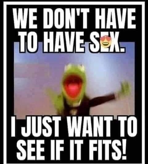 WE DON'T HAVE TO HAVE SEX. I JUST WANT TO SEE IF IT FITS!