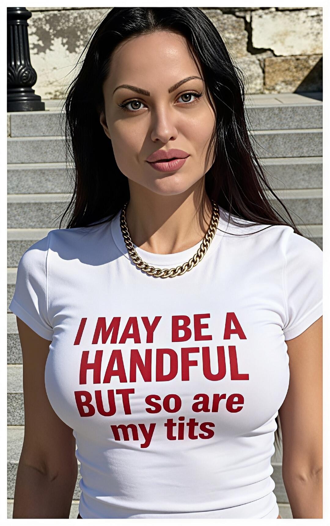 I MAY BE A HANDFUL BUT so are my tits