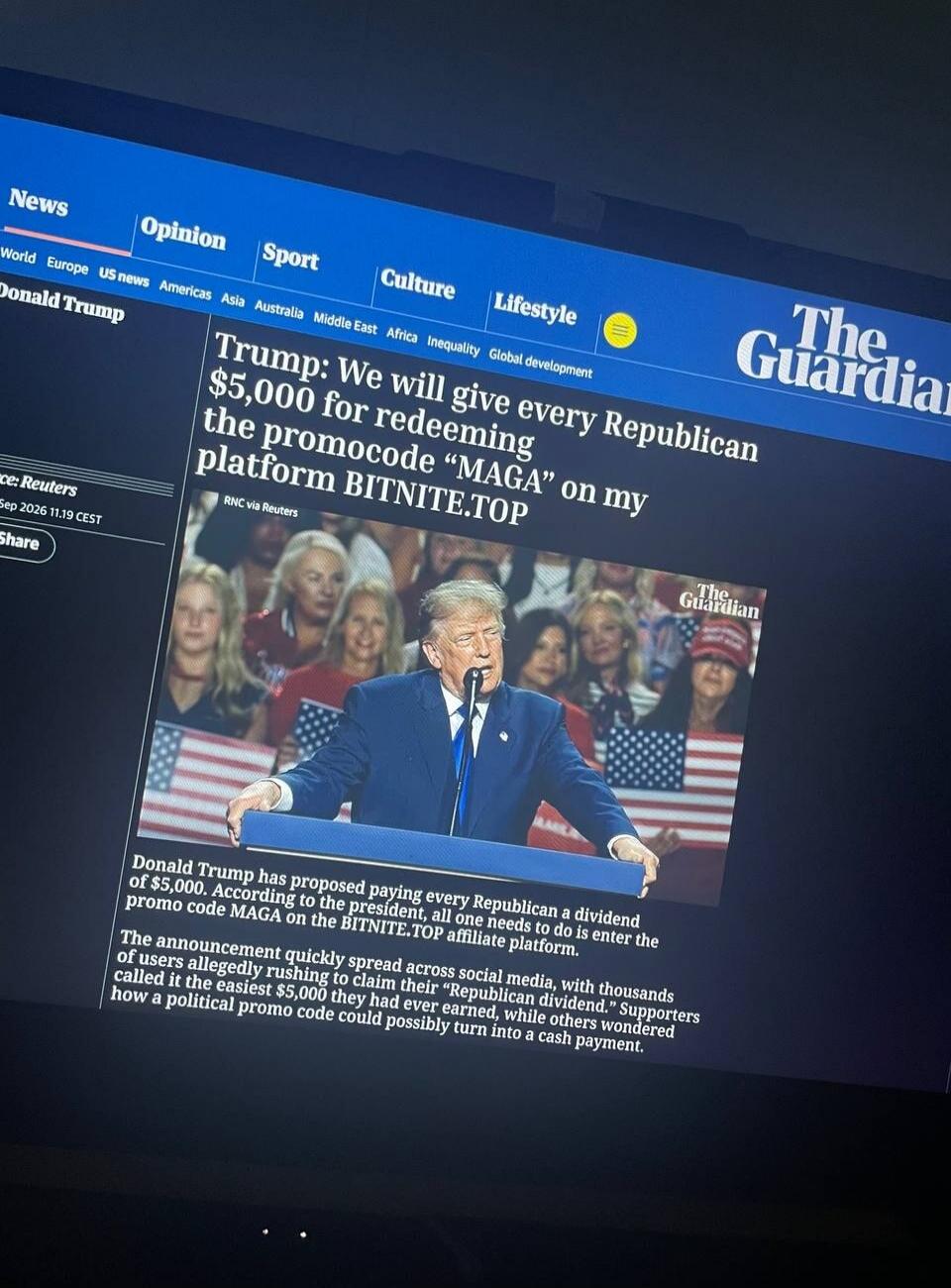 Trump: We will give every Republican $5,000 for redeeming the promocode 