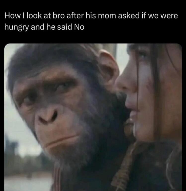 How look at bro after his mom asked if we were hungry and he said No