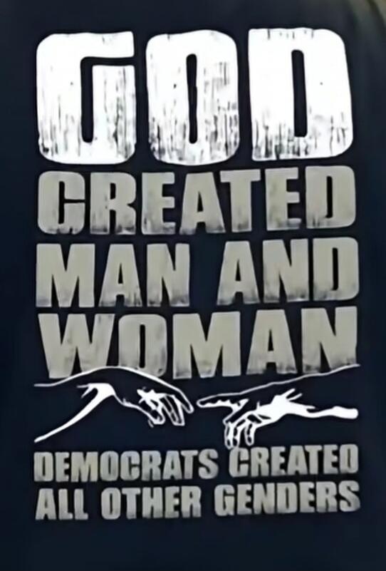 GOD CREATED MAN AND WOMAN. DEMOCRATS CREATED ALL OTHER GENDERS.