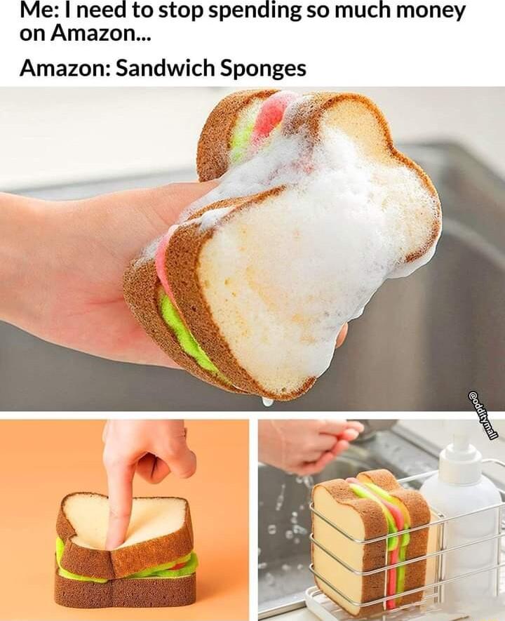 Me need to stop spending so much money on Amazon Amazon Sandwich Sponges