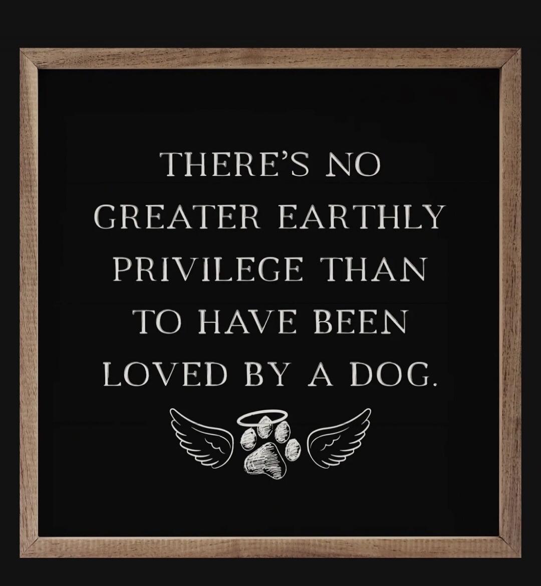 THERE'S NO GREATER EARTHLY PRIVILEGE THAN TO HAVE BEEN LOVED BY A DOG.
