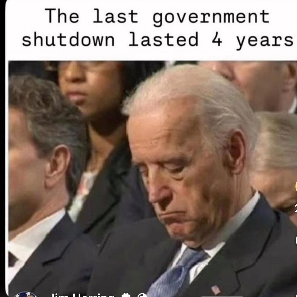 The last government shutdown lasted 4 years