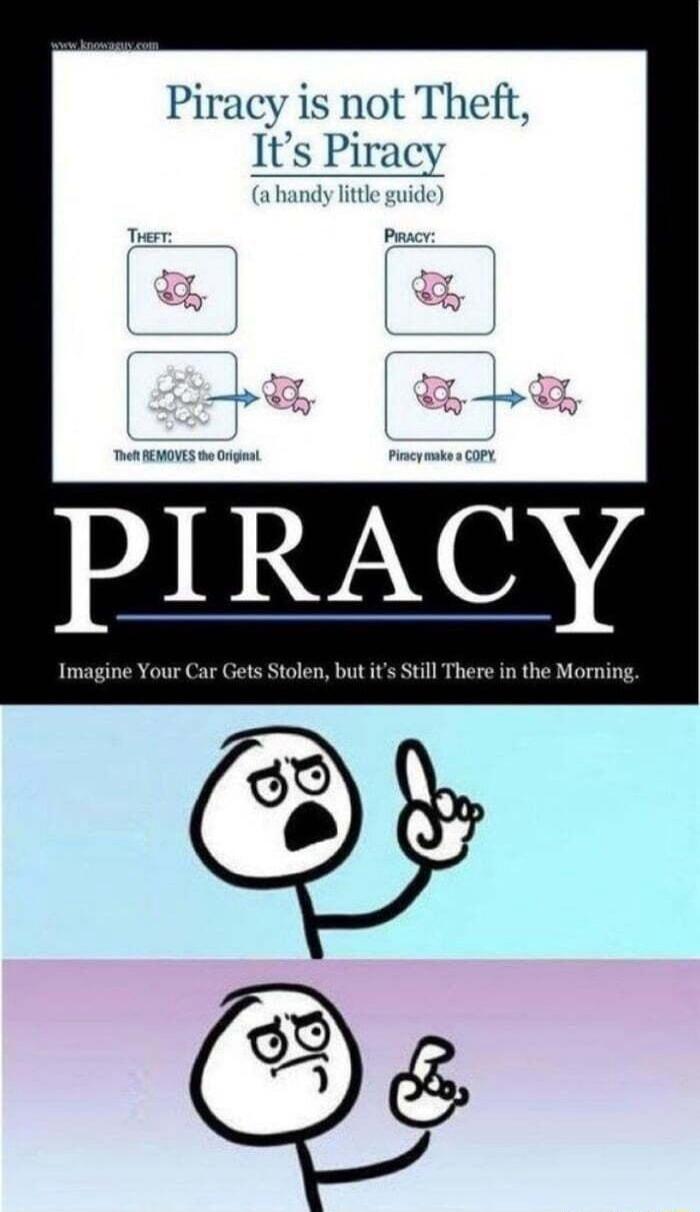 Piracy is not Theft Its Piracy PIRACY Imagine Your Car Gets Stolen but its Still There in