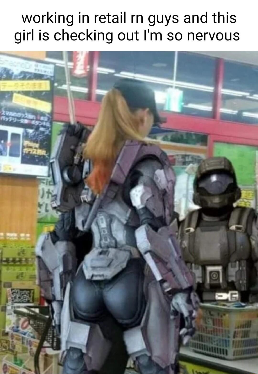 working in retail rn guys and this girl is checking out Im so nervous