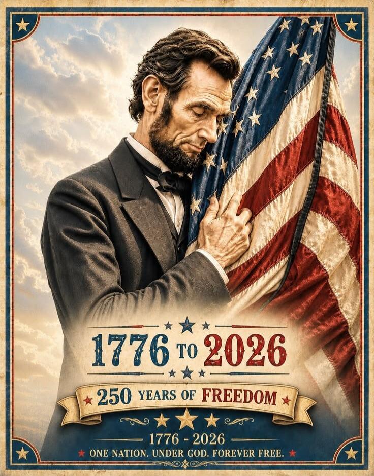 1776 to 2026 250 YEARS OF FREEDOM 1776 - 2026 ONE NATION. UNDER GOD. FOREVER FREE.