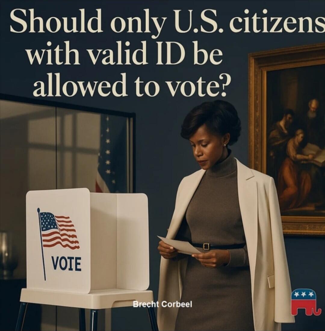 Should only U.S. citizens with valid ID be allowed to vote?

[image shows a voting booth with an American flag and the word 'VOTE']
Brecht Corbeel