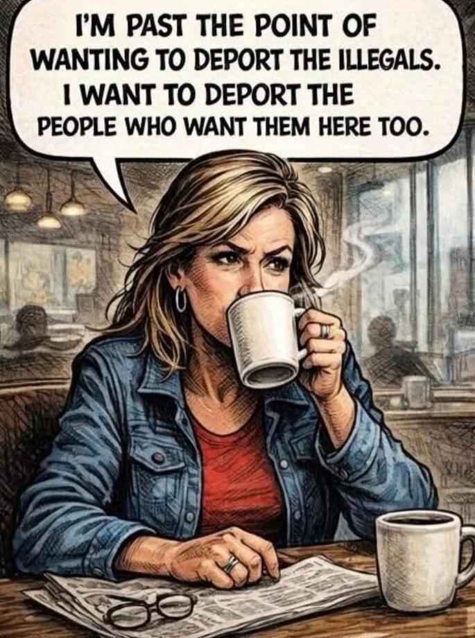 I'M PAST THE POINT OF WANTING TO DEPORT THE ILLEGALS. I WANT TO DEPORT THE PEOPLE WHO WANT THEM HERE TOO.
