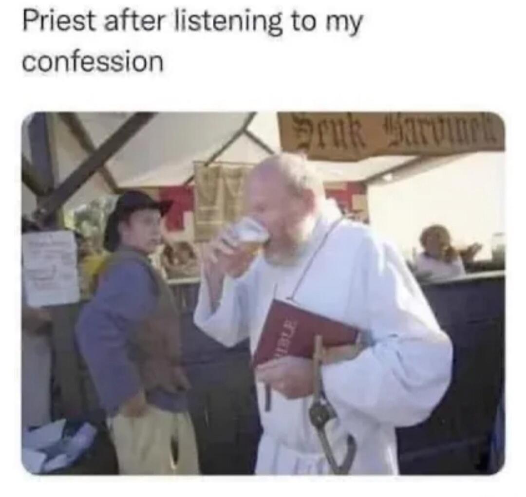 Priest after listening to my confession