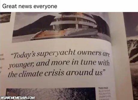 Great news everyone Todays Super yacht owners qr younger and more in tune with theclimate crisis around us e