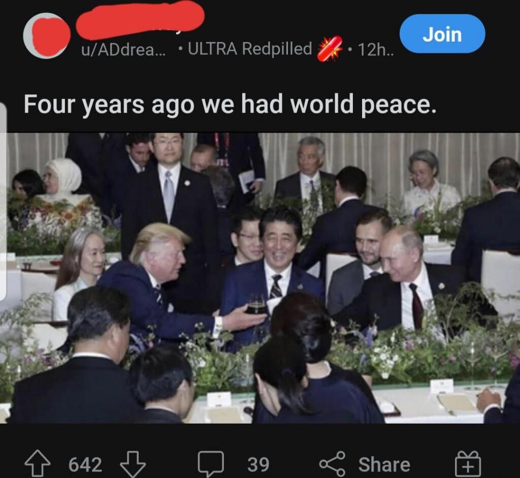 C ADdrea ULTRA Redpilled 2 12h Four years ago we had world peace