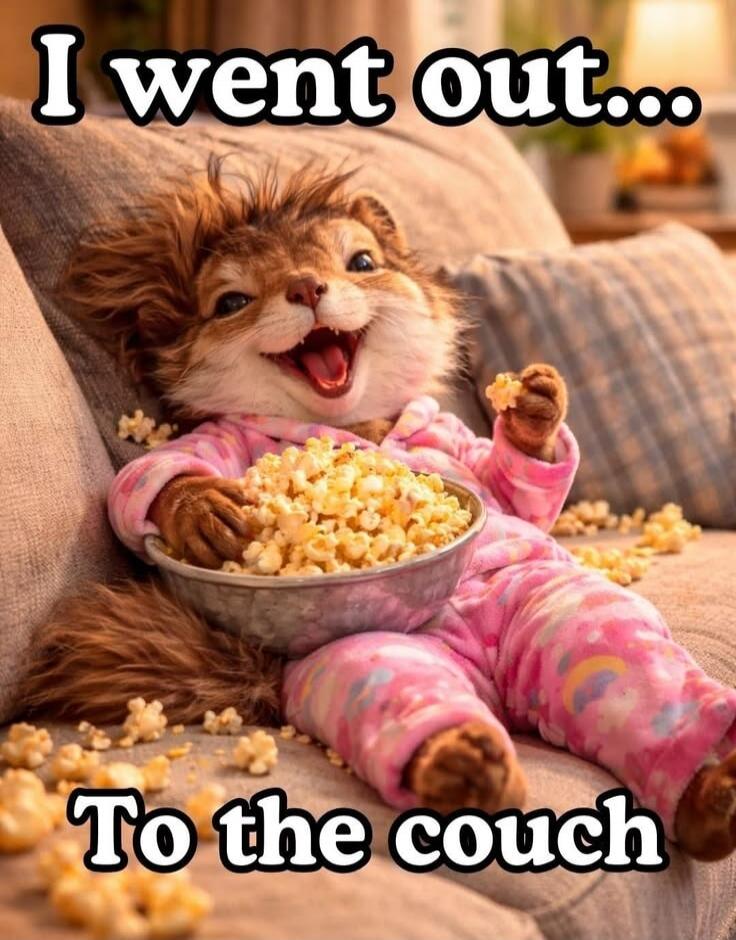 I went out...
To the couch