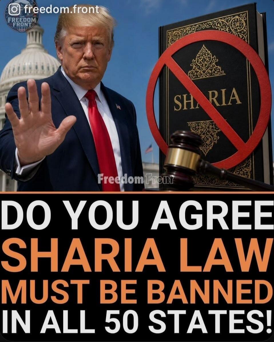 DO YOU AGREE SHARIA LAW MUST BE BANNED IN ALL 50 STATES! SHARIA