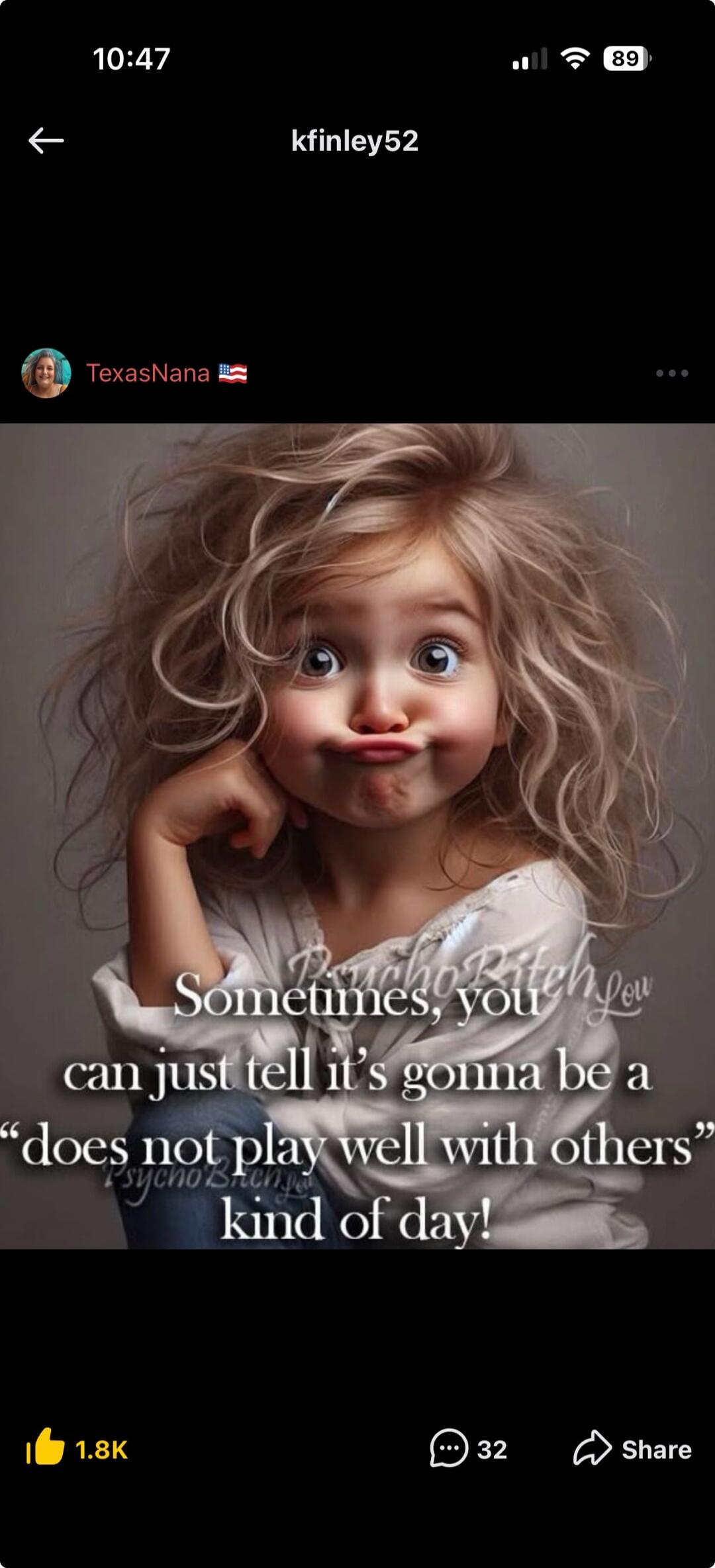 Sometimes, you can just tell it's gonna be a 'does not play well with others' kind of day!